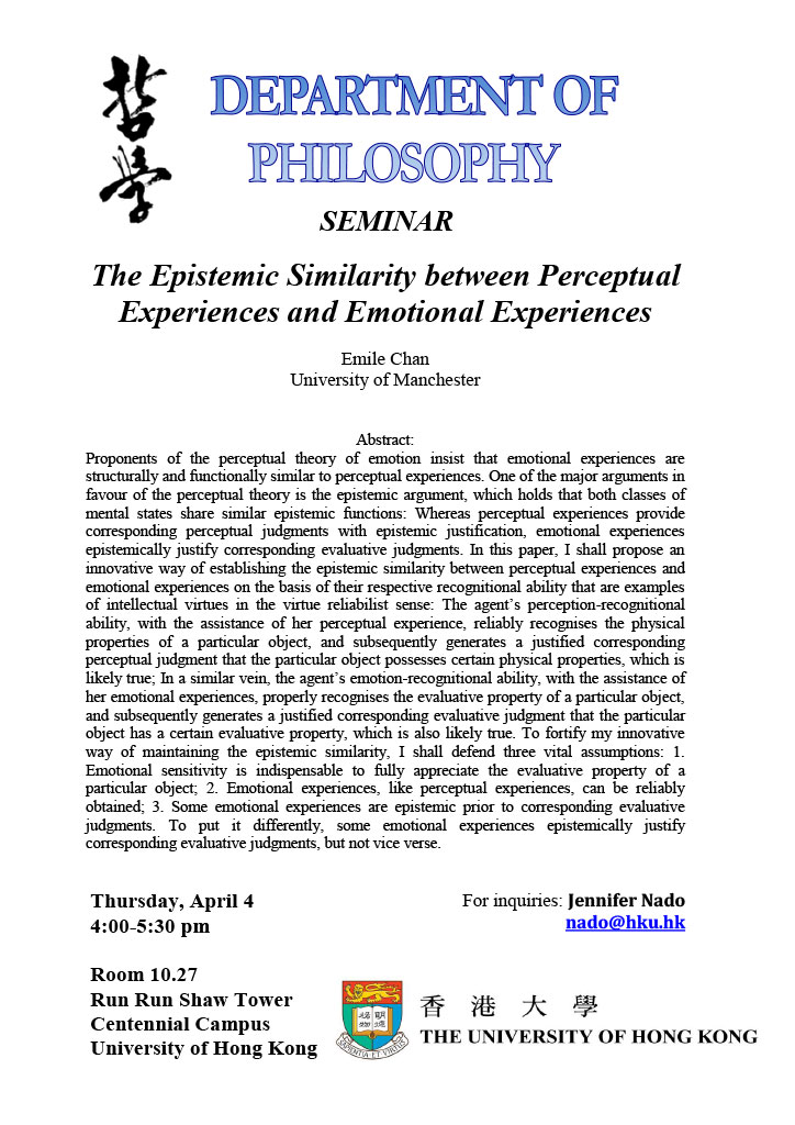 20190404_Philosophy_The_Epistemic_Similarity_between_Perceptual_Experiences_Emotional_Experiences